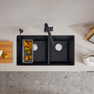 Precis SILGRANIT 33" 60/40 Double Bowl Undermount Kitchen Sink