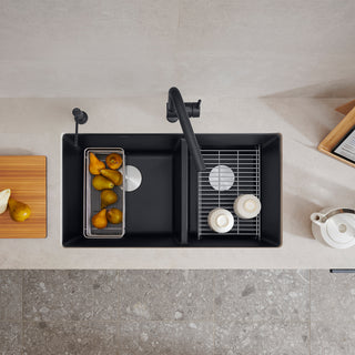 Precis SILGRANIT 33" 60/40 Double Bowl Undermount Kitchen Sink