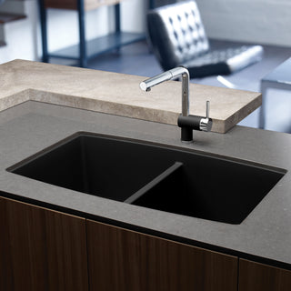 Performa SILGRANIT 33" 50/50 Double Bowl Undermount Kitchen Sink