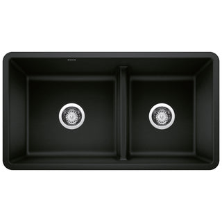 Precis SILGRANIT 33" 60/40 Reversible Double Bowl Undermount Kitchen Sink with Low Divide