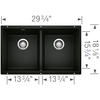 Precis SILGRANIT 29" 50/50 Double Bowl Undermount Kitchen Sink