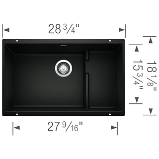Precis Cascade SILGRANIT 29" Single Bowl Undermount Kitchen Sink with Colander
