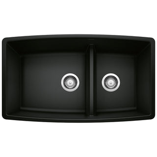 Performa SILGRANIT 33" 60/40 Double Bowl Undermount Kitchen Sink with Low Divide