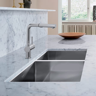 Radius R10 33" 60/40 Double Bowl Undermount Stainless Steel Kitchen Sink