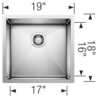 Radius R10 19" Single Bowl Undermount Stainless Steel Kitchen Sink