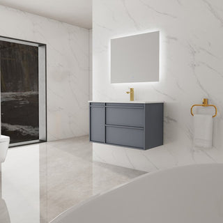 Boston 36" x 18" Wall-Hung Vanity with Top and Integrated Bowl