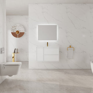 Boston 36" x 18" Wall-Hung Vanity with Top and Integrated Bowl