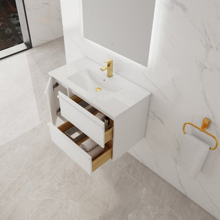 Boston 36" x 18" Wall-Hung Vanity with Top and Integrated Bowl