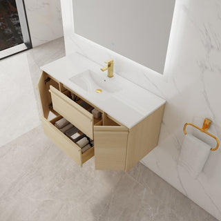 Boston 48" x 18" Wall-Hung Vanity with Top and Integrated Bowl