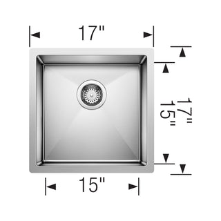 Radius R10 17" Undermount Stainless Steel Bar Sink