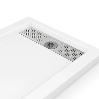 Quad 60" x 36" Acrylic Shower Base with Linear Side Drain