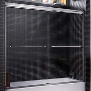 CLEARANCE - Cordoba Inline Bathtub Door - 52" to 56" W x 56" H - 6mm Clear Glass