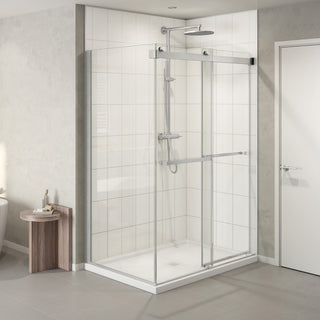 Gemini Plus Inline Bypass 48" x 32" x 79" Frameless Shower Door - 10mm Glass