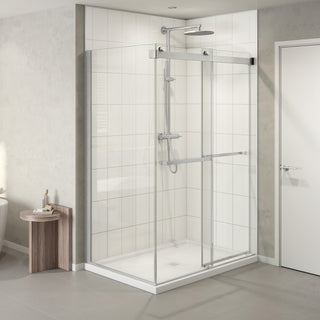 Gemini Plus Inline Bypass 48" x 32" x 79" Frameless Shower Door - 10mm Glass