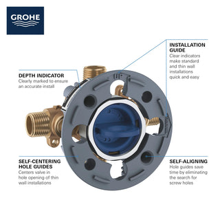 Grohesafe™ 3.0 Pressure Balance Rough-in Valve - 1/2" Universal