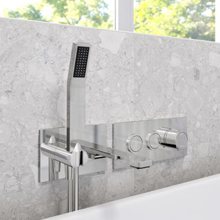 Kareo Wall Mount Tub Filler with 2-way Push Button Valve - 5.5GPM