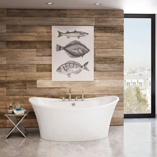 Ariosa 66" x 36" Freestanding Acrylic Bathtub - Center Drain