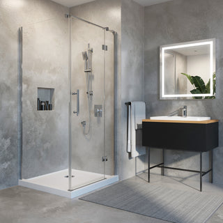Enkel 36" x 36" x 74" 6mm Pivot Corner Shower Door