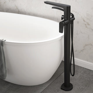 Moroka Floormount Tub Filler with Handshower (Valve Included) - 8.0 GPM