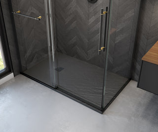 Fossil 60" x 36" Natural Stone Shower Base - End Drain