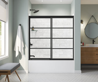 Incognito 57 Shaker 56" to 59" x 56-3/4" Bypass Tub Door with 8mm Shaker Glass