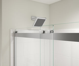 Revelation Square 56" to 59 x 56-3/4" to 59-1/4" Bypass Tub Door - 6mm Clear Glass