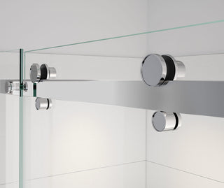 Vela 56-1/2" to 59" x 59" 8mm Sliding Tub Door with Towel Bar for Alcove Installation with Clear Glass