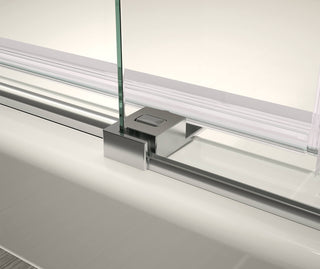 Vela 56-1/2" to 59" x 59" 8mm Sliding Tub Door with Towel Bar for Alcove Installation with Clear Glass