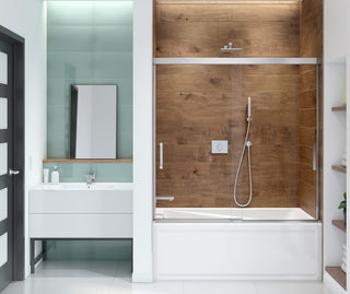 Incognito 57 51" to 56" x 9" x 56-3/4" Bypass Tub Door - 6mm Clear Glass