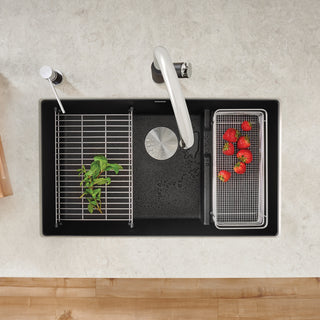 Precis Cascade SILGRANIT 29" Single Bowl Undermount Kitchen Sink with Colander