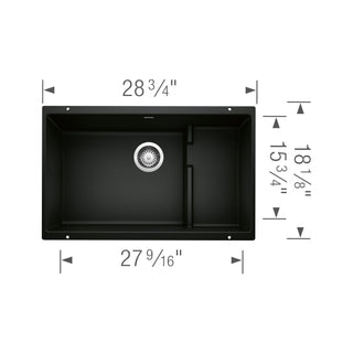 Precis Cascade SILGRANIT 29" Single Bowl Undermount Kitchen Sink with Colander