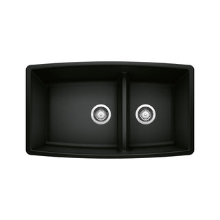 Performa SILGRANIT 33" 60/40 Double Bowl Undermount Kitchen Sink with Low Divide