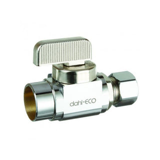 1/2" Female Solder x 3/8" OD Comp. Straight Supply Stop - Plated