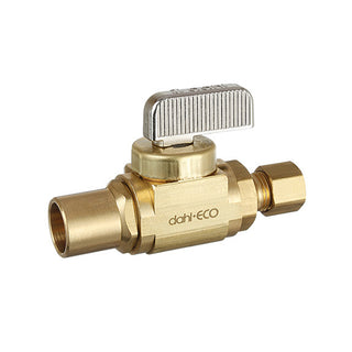 1/2" Male Solder x 1/4" OD Comp Straight Valve - Rough Brass