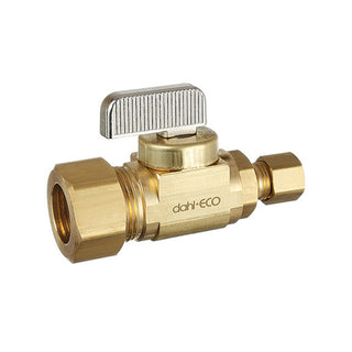 5/8" OD Comp x 1/4" OD Comp Supply Stop - Straight - Rough Brass