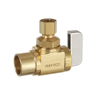 1/2" Female Solder x 1/4" OD Comp. Angle Supply Stop - Rough Brass