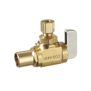 1/2" Male Solder x 1/4" OD Comp Angle Valve - Rough Brass