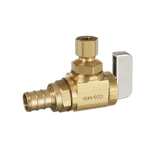 1/2" Crimpex x 1/4" OD Comp. Angle Supply Stop - Rough Brass
