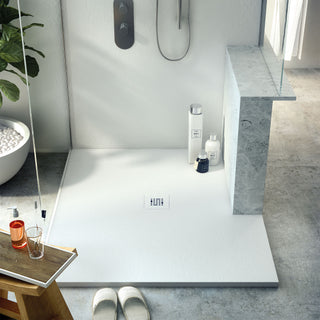 Quadro 36" x 36" Slate Textured Shower Base - Center Drain