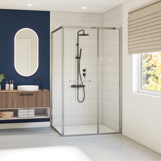 Fleurco Closiq Inward Sliding Shower Door with Return Panel - 6mm