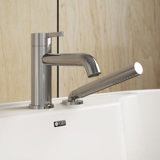 Basico Pressure Balanced 2-Piece Deckmount Tub Filler with Handshower - 6.75gpm