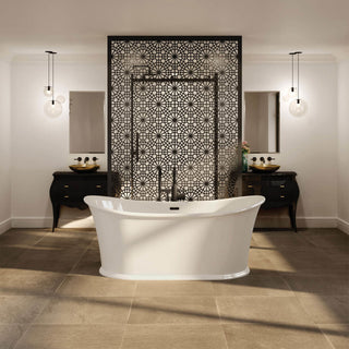 Elina 66" x 34" Acrylic Freestanding Bathtub with Center Drain