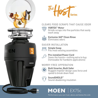 EX Series Host 3/4 Horsepower Food Waste Disposal
