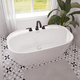 Alaro 55" x 28" Acrylic Freestanding Bathtub - Center Drain