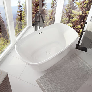 Arta 59" x 31" Acrylic Freestanding Bathtub - Center Drain