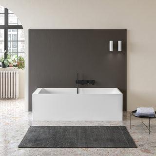 Bobsleigh 66" x 27" Solid Surface Freestanding Bathtub - End Drain