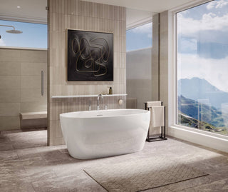 Hatto 59" x 32" Freestanding Bathtub - Center Drain